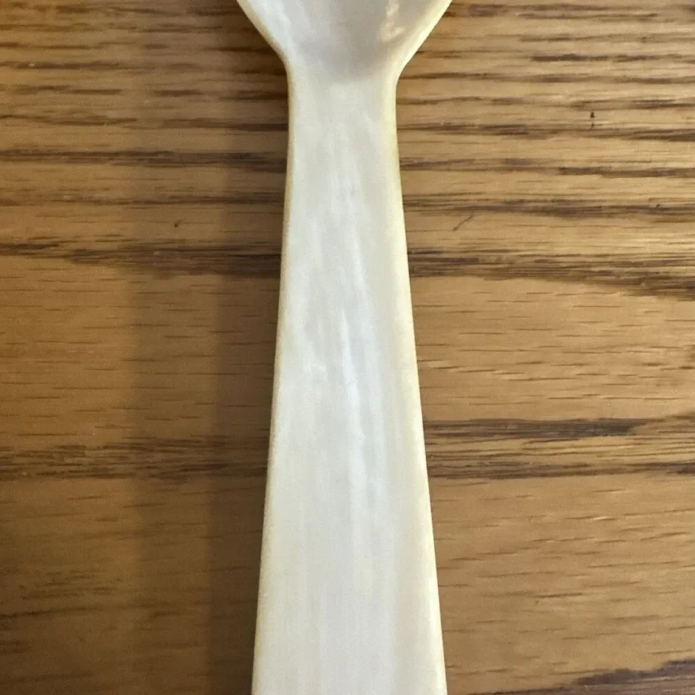 Vintage Art Deco 835 Solid Silver & Natural Horn Salad Serving Set Spoon Fork